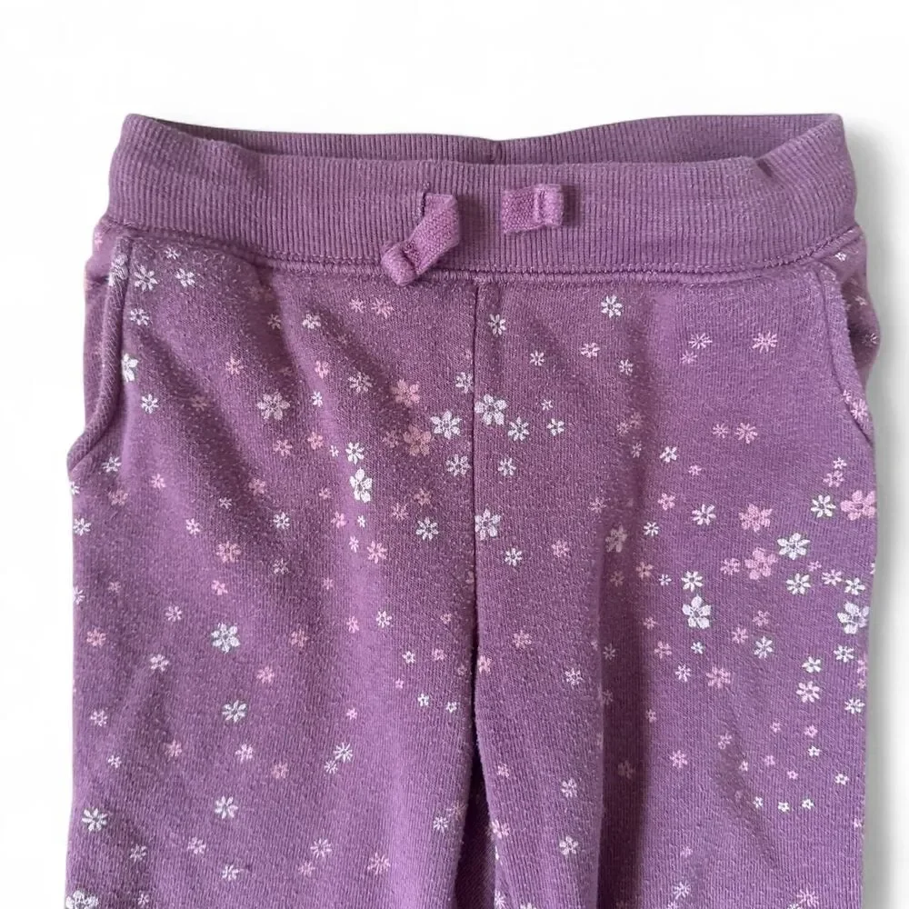 OshKosh B’gosh Floral Fleece Jogger Sweatpants 24M Purple